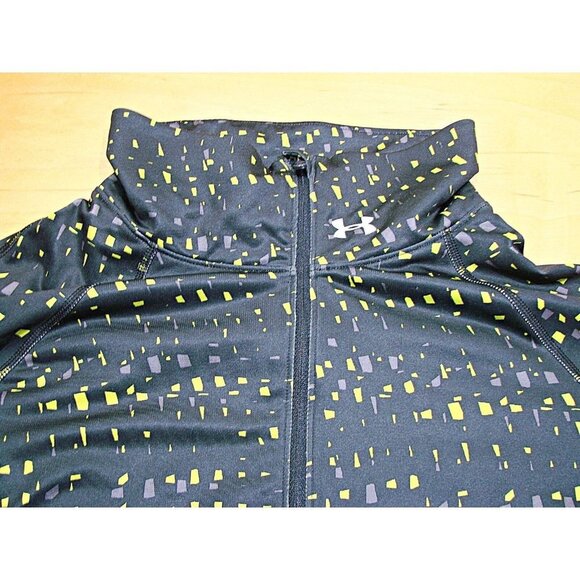 Under Armour Womens Fitted Cold Gear 1/2 Zip Pullover Blk Gray Yellow M/L Thumb - Picture 6 of 12